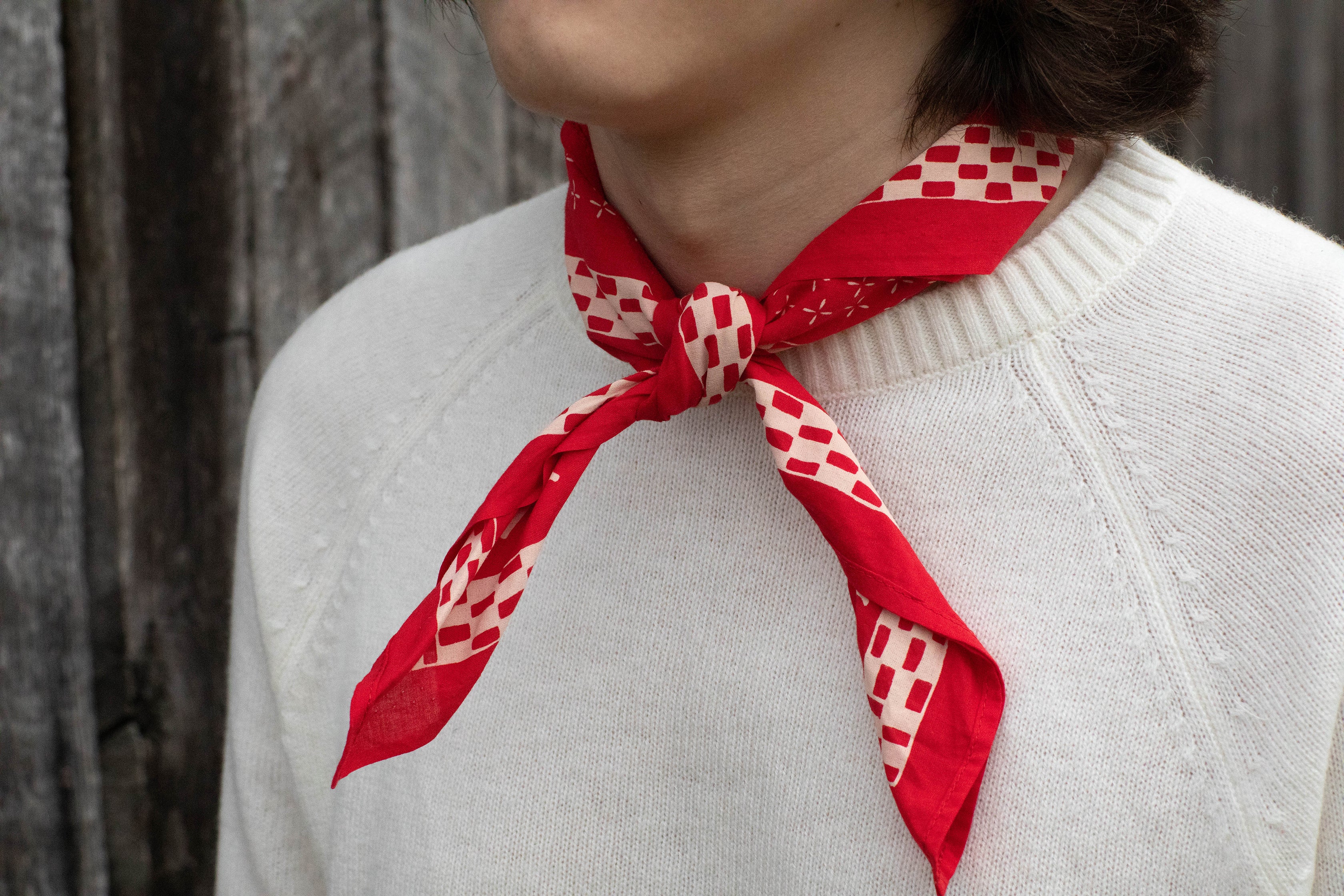 Bandana de algodón japonés roja