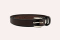 Slim Dark Brown Western Leather Belt
