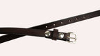 Slim Dark Brown Western Leather Belt