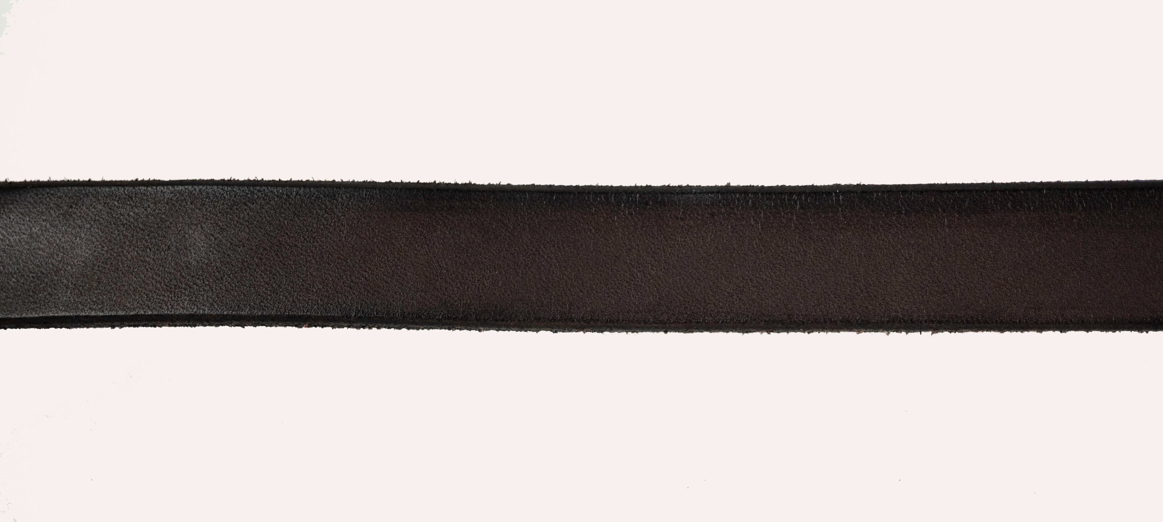 Slim Dark Brown Western Leather Belt