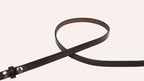 Slim Dark Brown Western Leather Belt