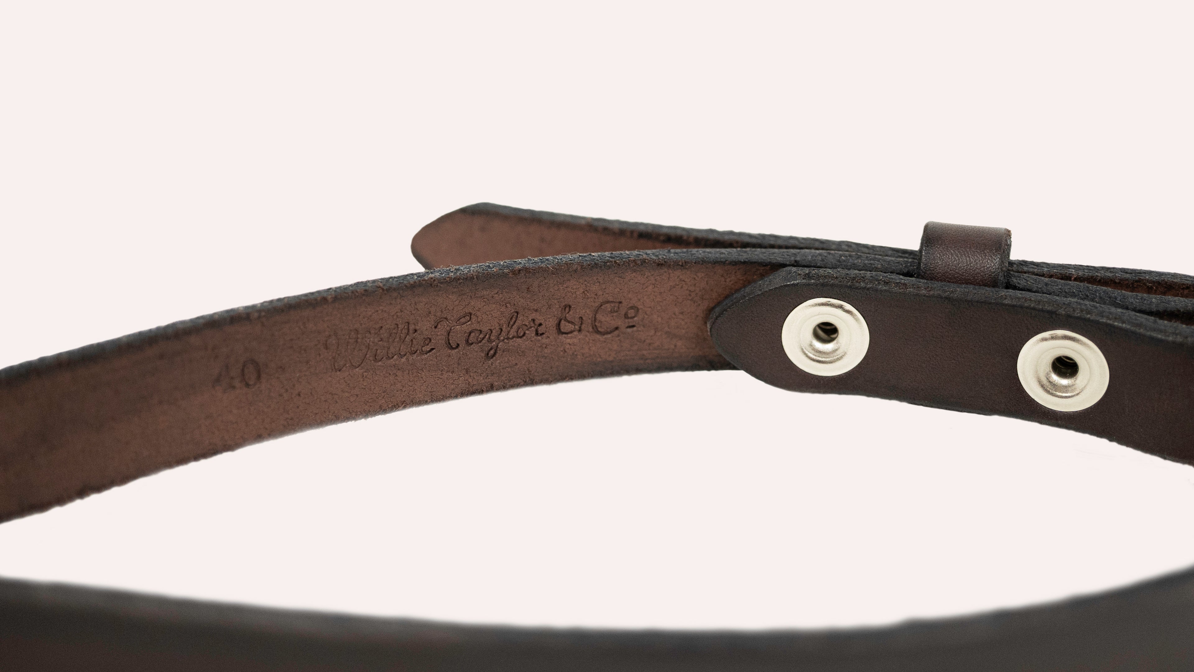 Slim Dark Brown Western Leather Belt
