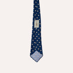 Blue Rounded Square Print 36oz Hand Rolled Silk Necktie