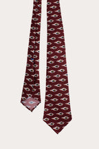 Claret Abstract Geometric Q Print 36oz Hand Rolled Silk Necktie
