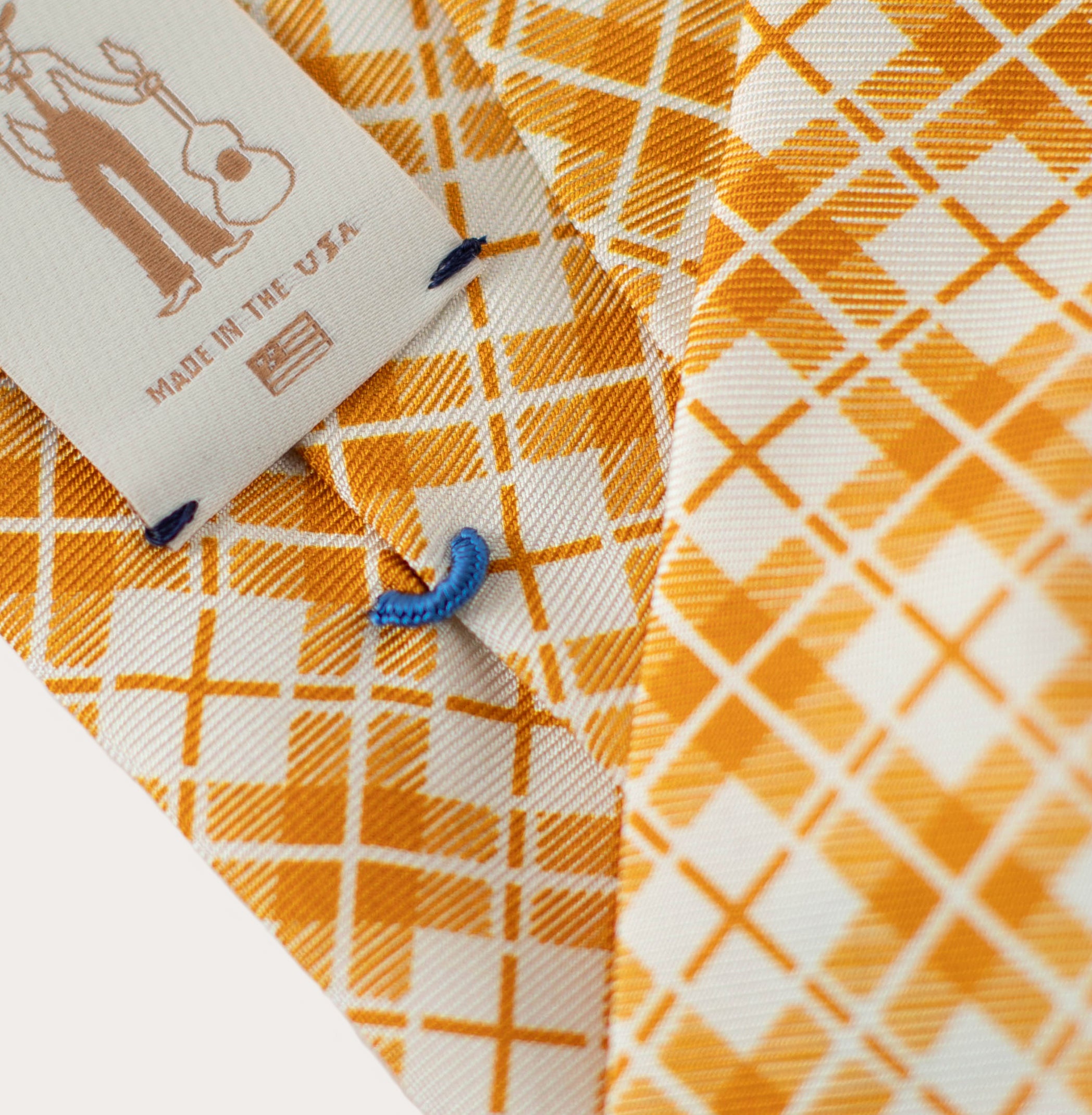 Corbata de seda laminada a mano de 36 oz con estampado de círculos geométricos abstractos naranjas