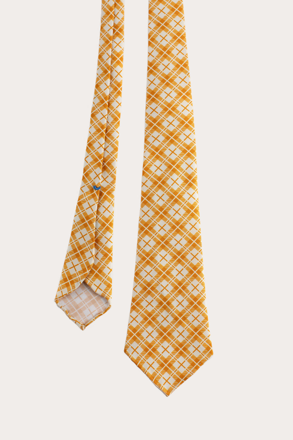 Corbata de seda laminada a mano de 36 oz con estampado de círculos geométricos abstractos naranjas