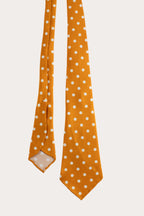 Corbata de seda laminada a mano de 36 oz con estampado de fular de flores azul marino