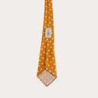 Corbata de seda laminada a mano de 36 oz con estampado de fular de flores azul marino