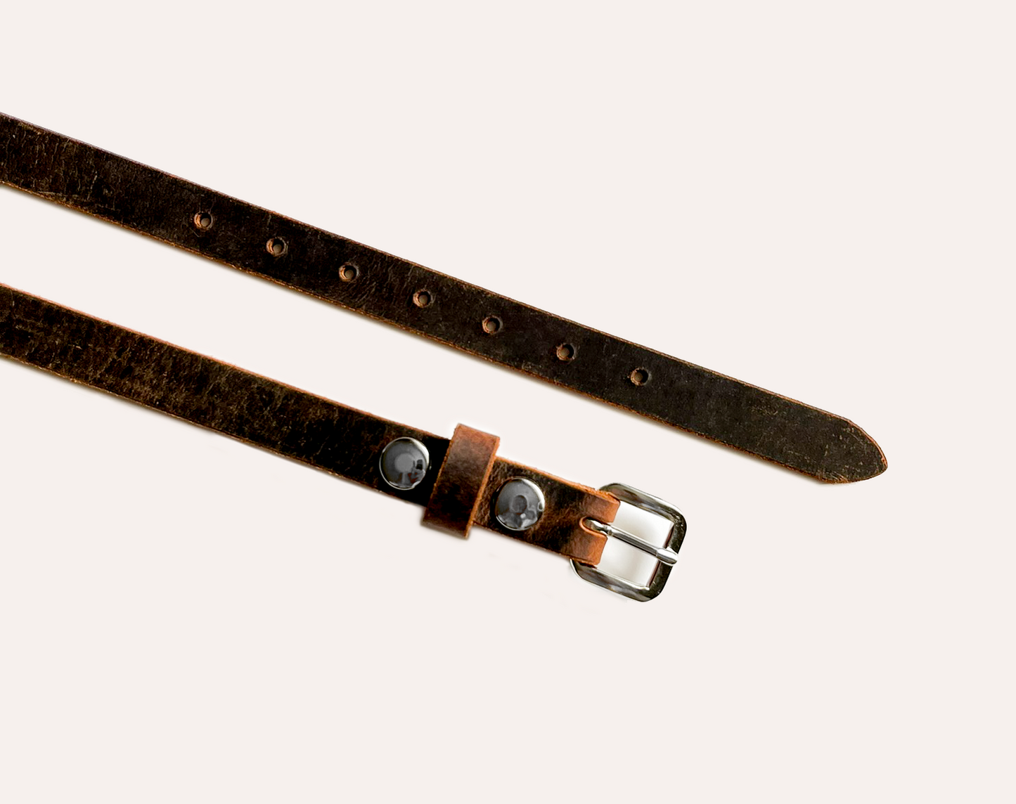 Slim Brown Western Leather Belt