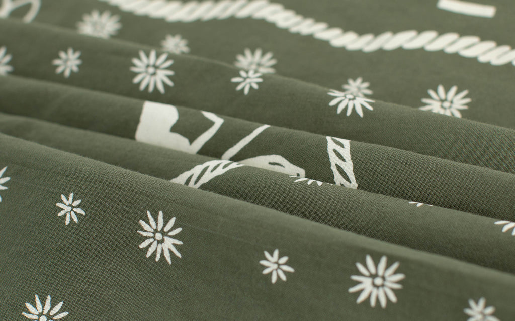 Olive Buckin’ Cowboy Japanese Cotton Bandana