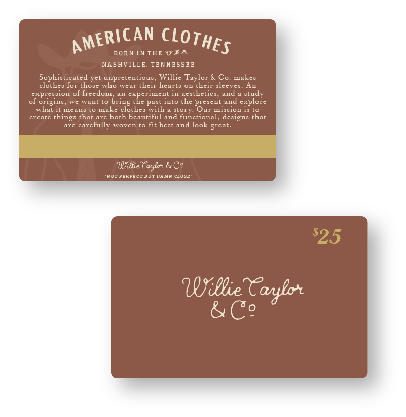 Willie Taylor & Co. Gift Card