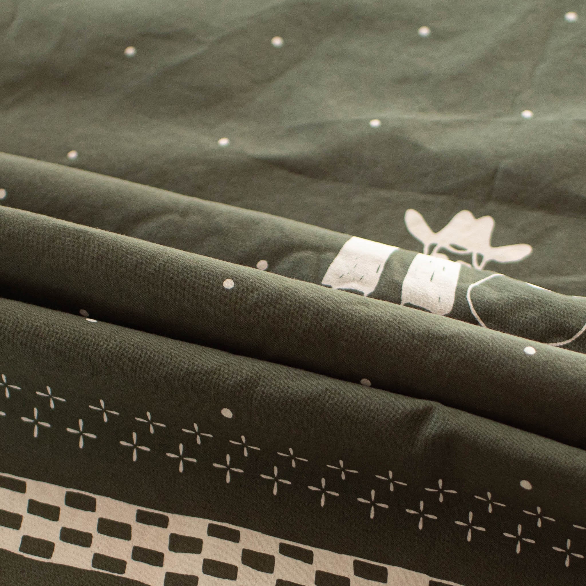 Bandana de algodón japonés verde oliva