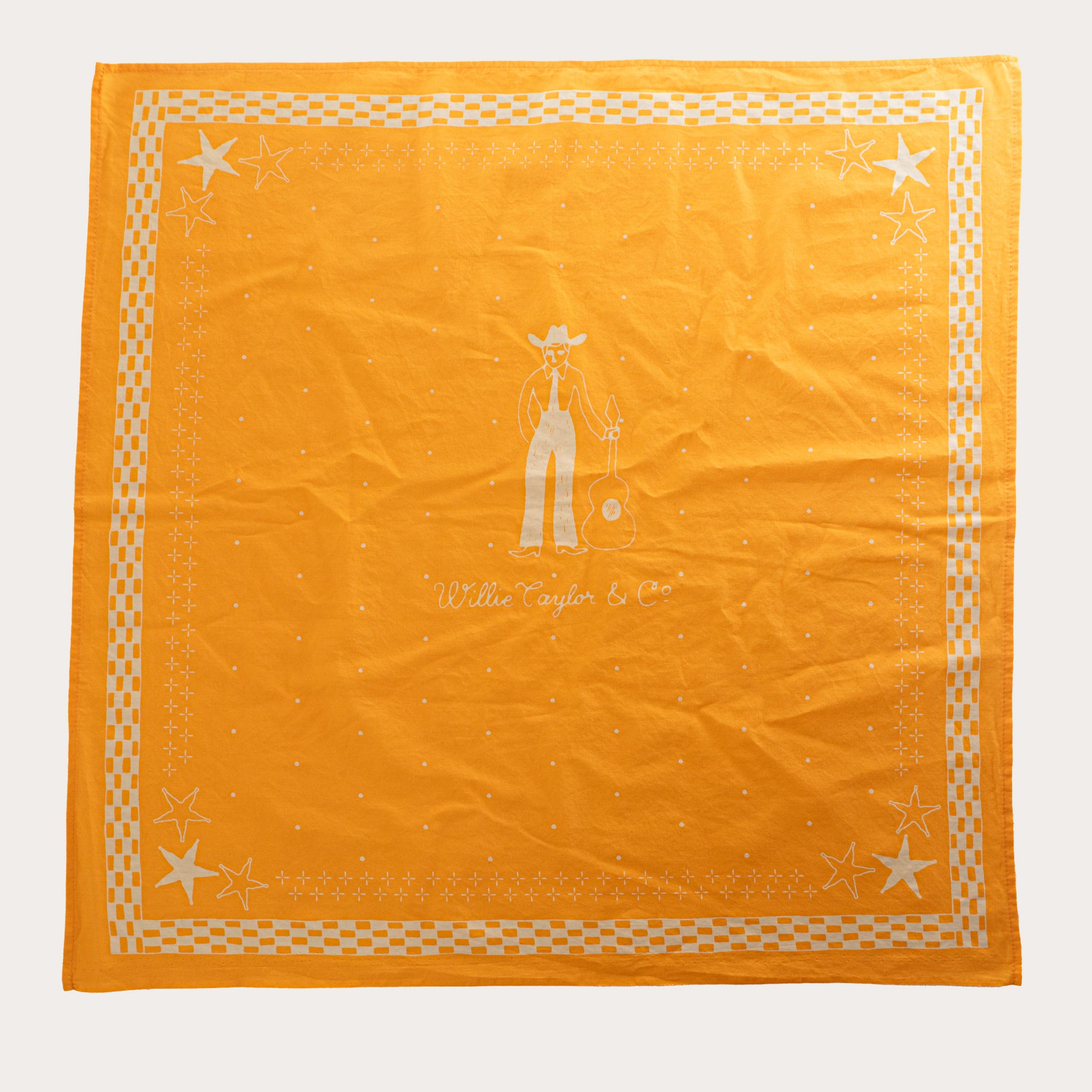 Bandana de algodón japonés amarillo